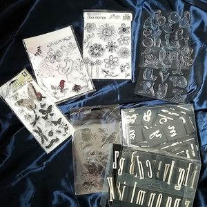 Stamp Bundle Set 3 Fonts Birds,Butterflies and Flowers